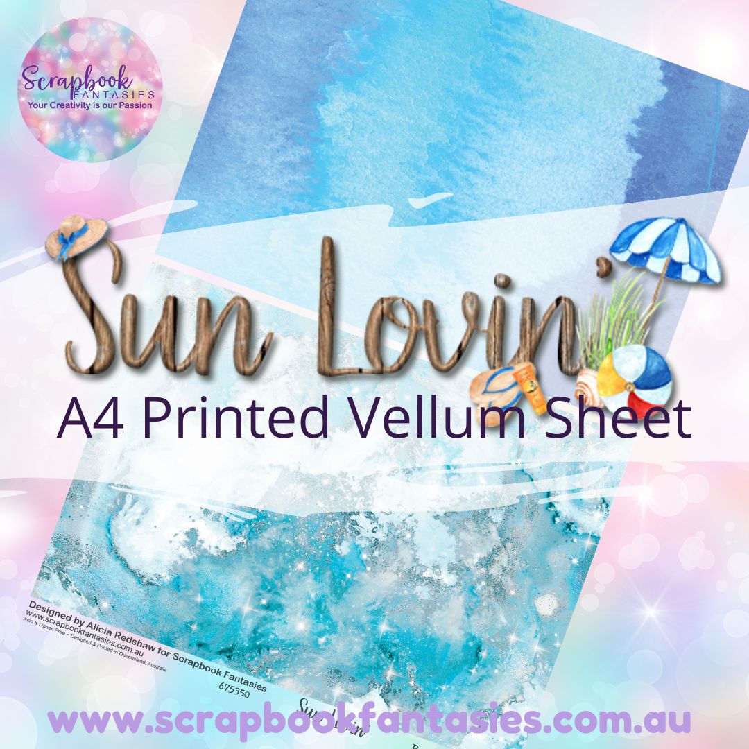 Sunlovin' A4 Printed Vellum Sheet - Halves 5 675350