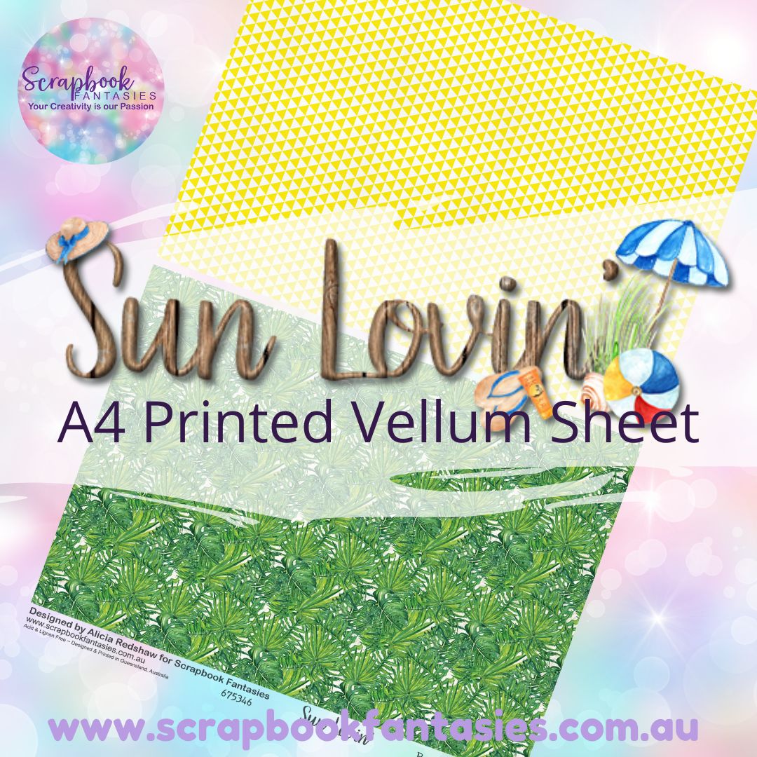 Sunlovin' A4 Printed Vellum Sheet - Halves 7 675346