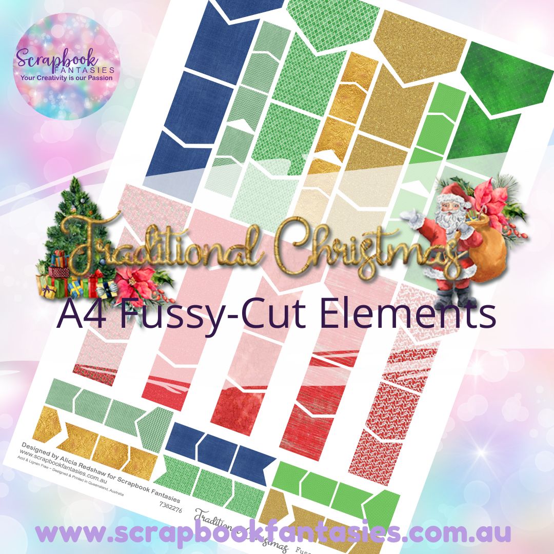 Traditional Christmas A4 Colour Fussy-Cut Elements - Flags & Banners 7382276