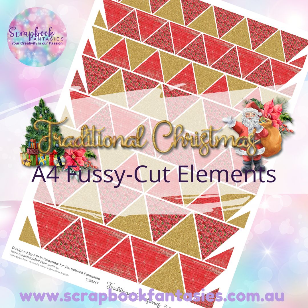 Traditional Christmas A4 Colour Fussy-Cut Elements - Triangles 1 7382267