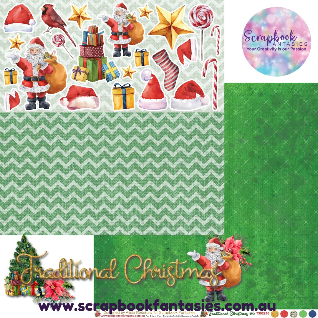 Traditional Christmas 12x12 Double-Sided Patterned Paper 6 - 7382216