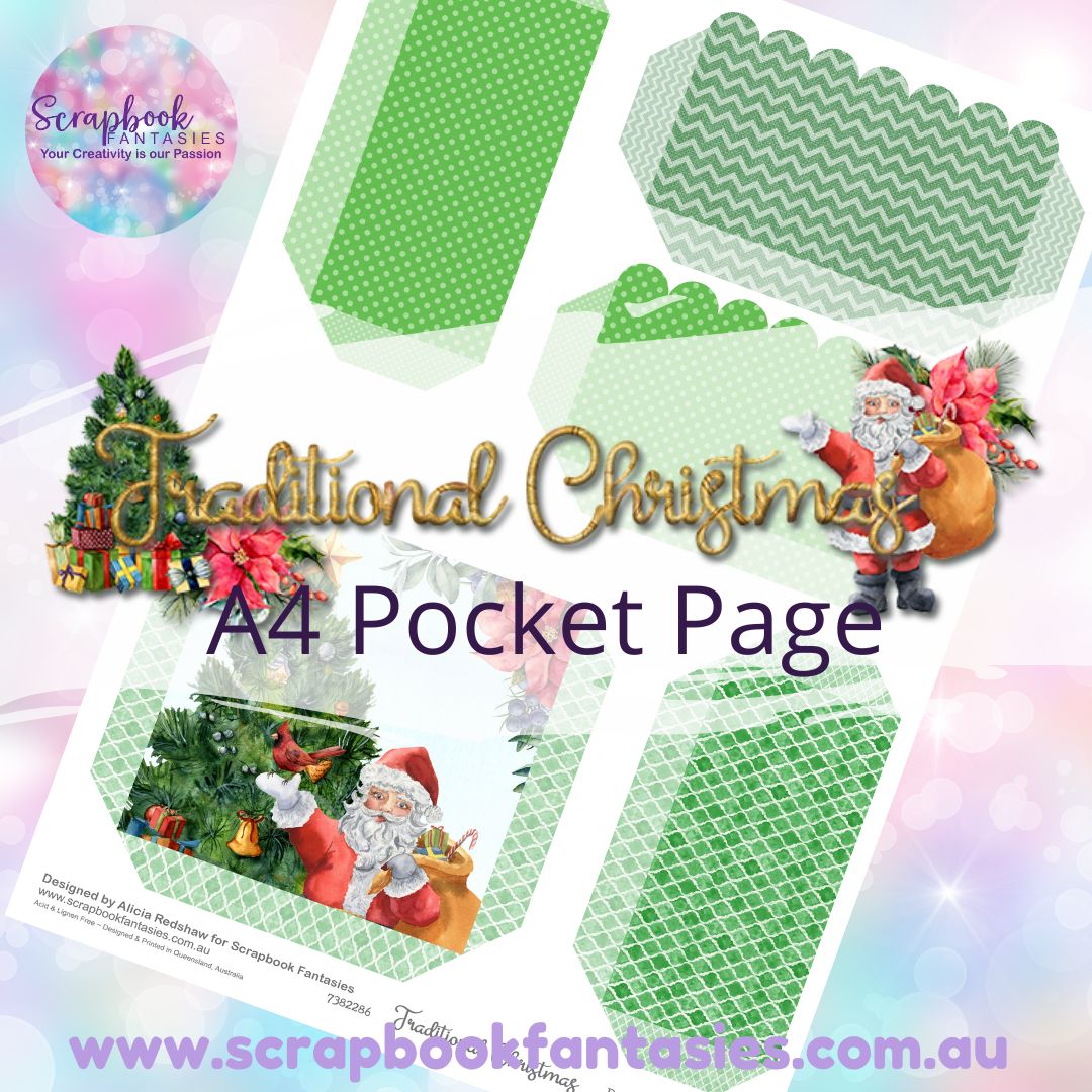 Traditional Christmas A4 Colour Pocket Page - Rectangles & Square 2 7382286