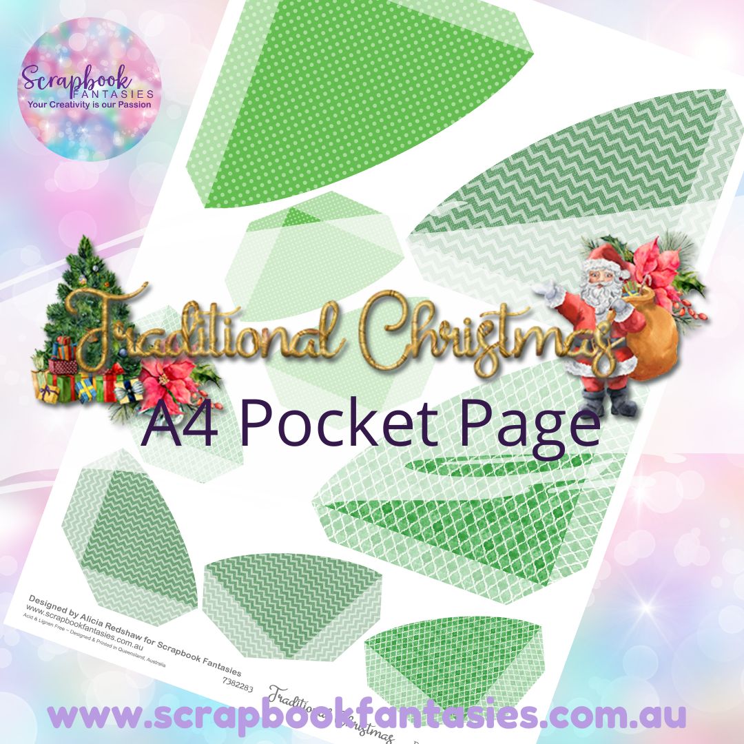 Traditional Christmas A4 Colour Pocket Page - Rounded Corners 2 7382283