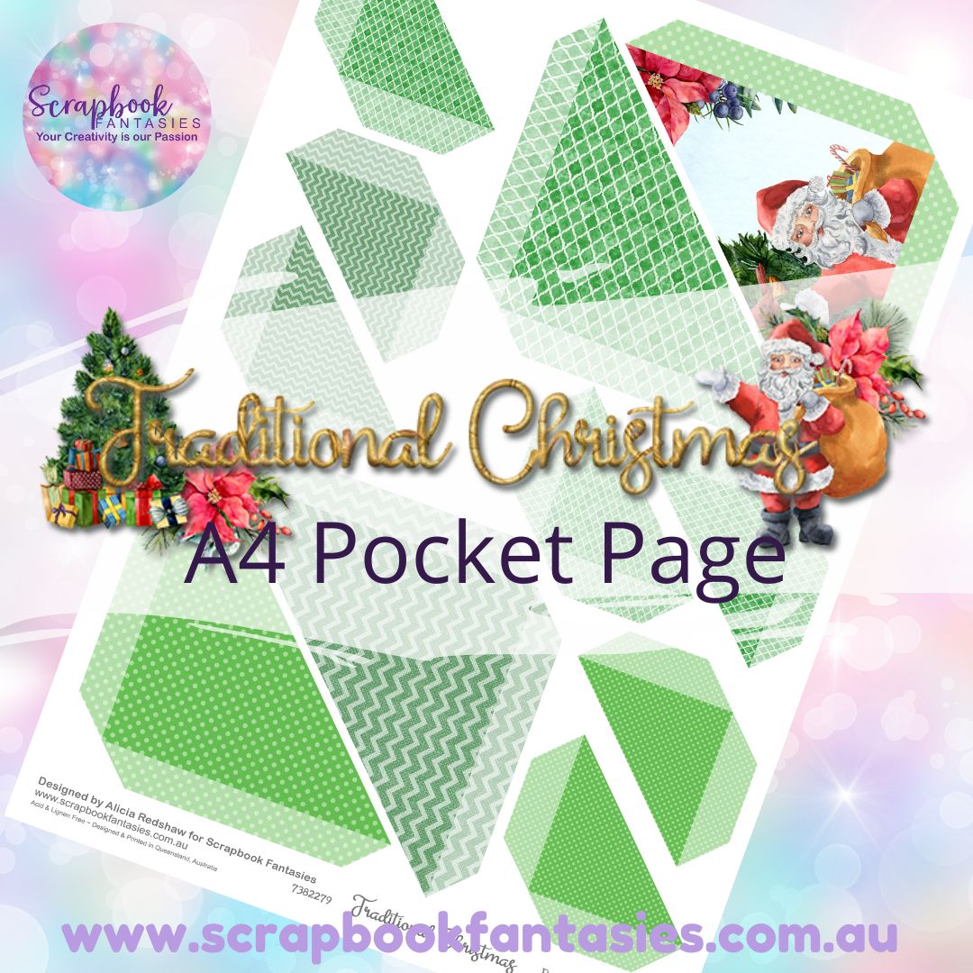 Traditional Christmas A4 Colour Pocket Page - Straight Corners 1 7382279