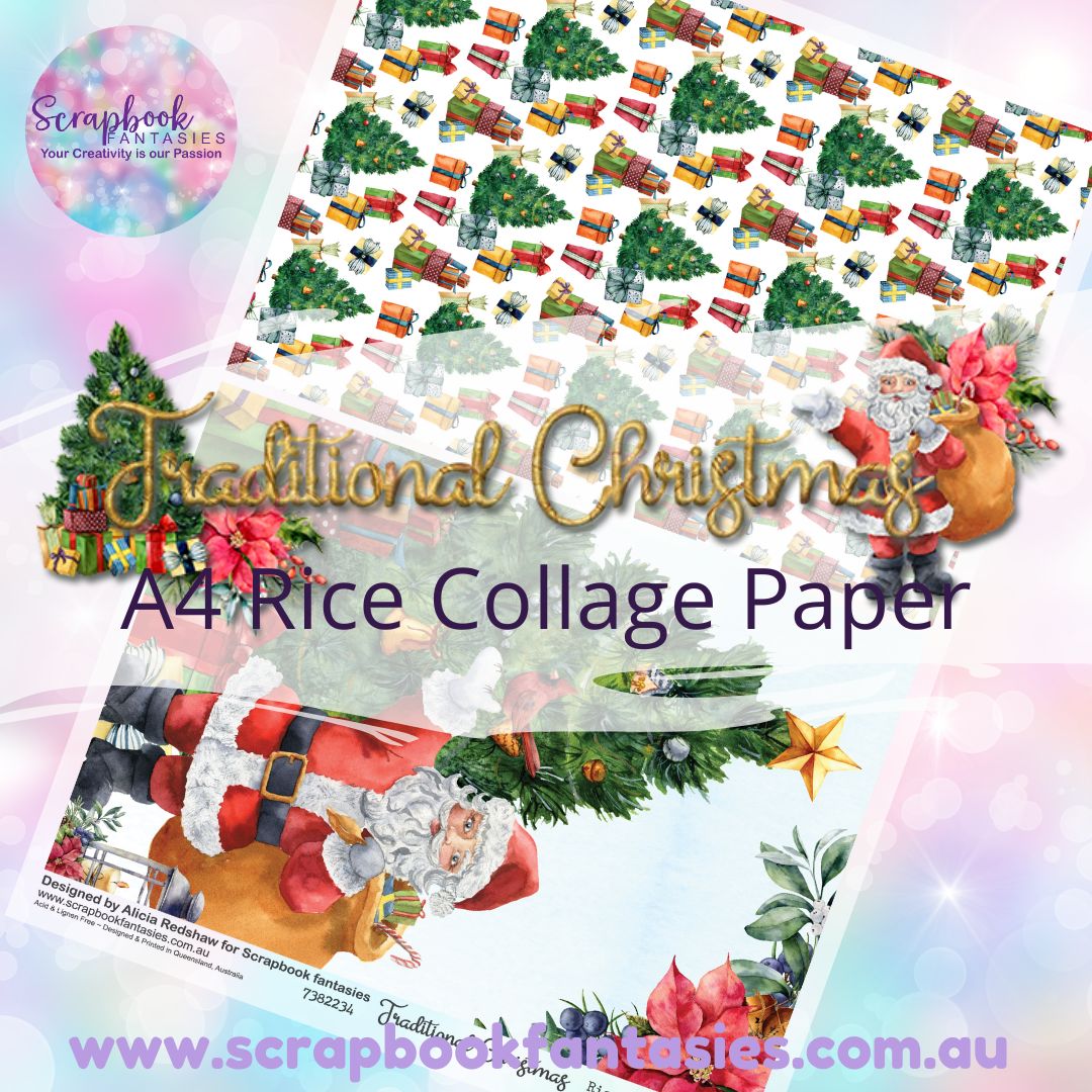 Traditional Christmas A4 Rice Collage Paper - Halves 1 7382234