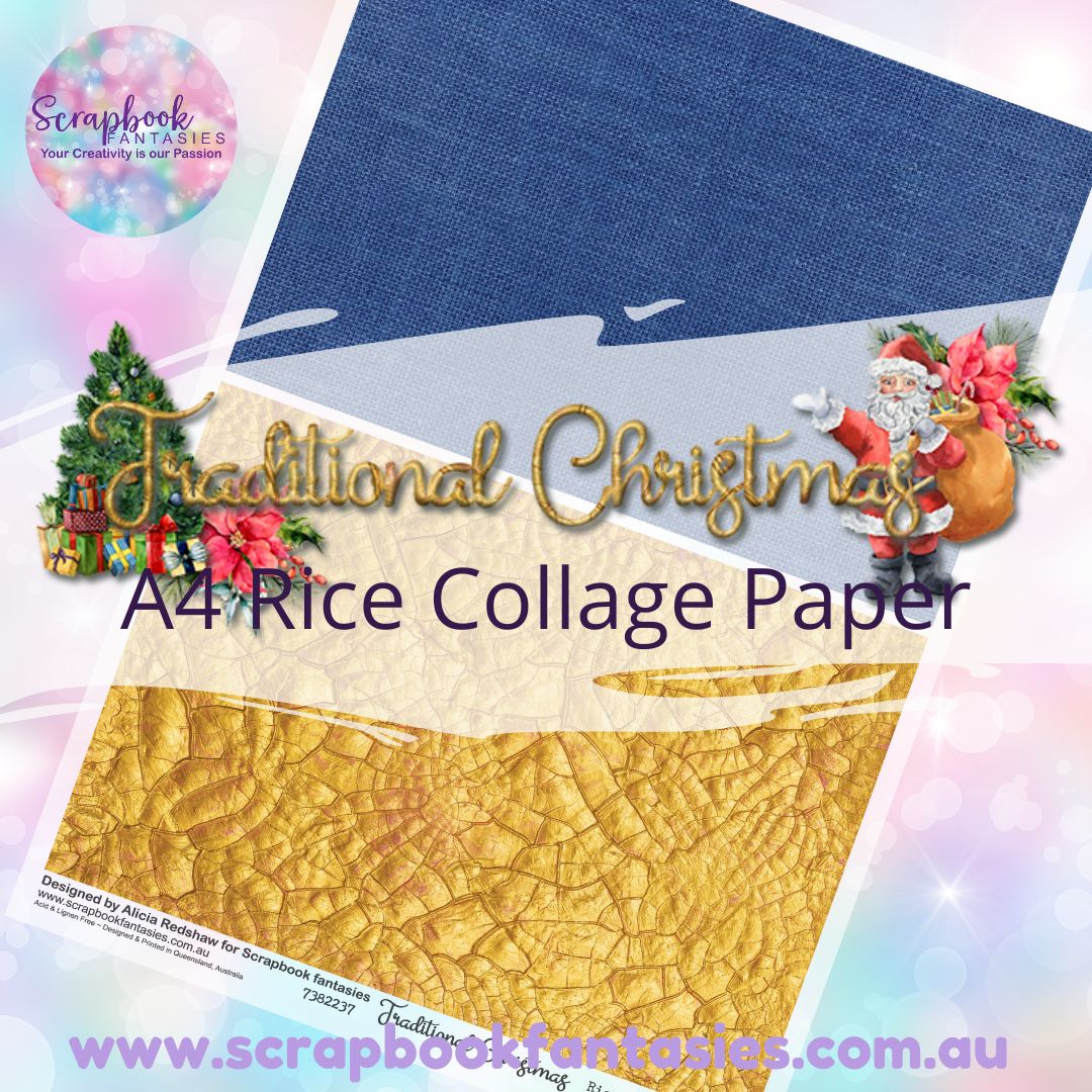 Traditional Christmas A4 Rice Collage Paper - Halves 4 7382237