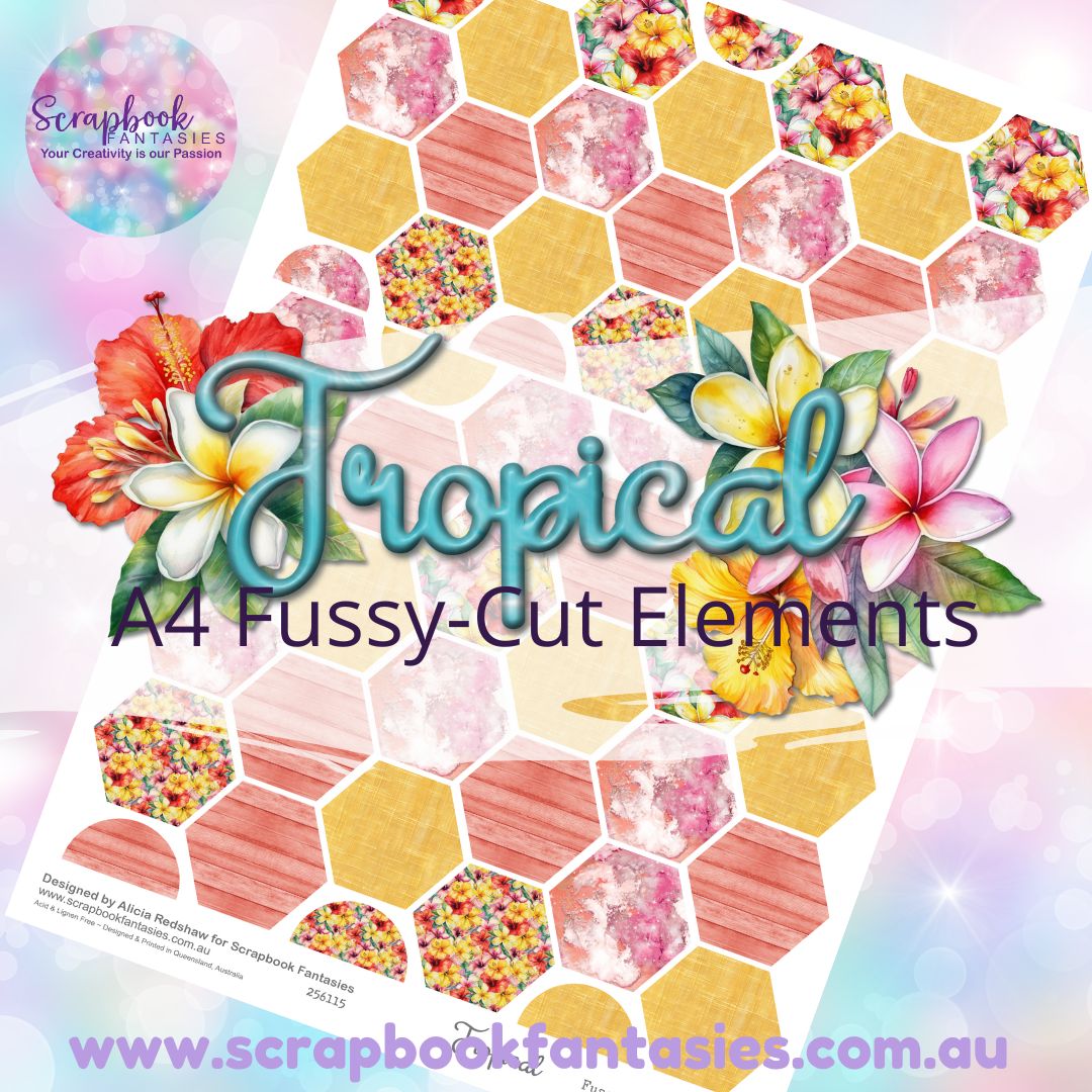 Tropical A4 Colour Fussy-Cut Elements - Hexagons 1 256115