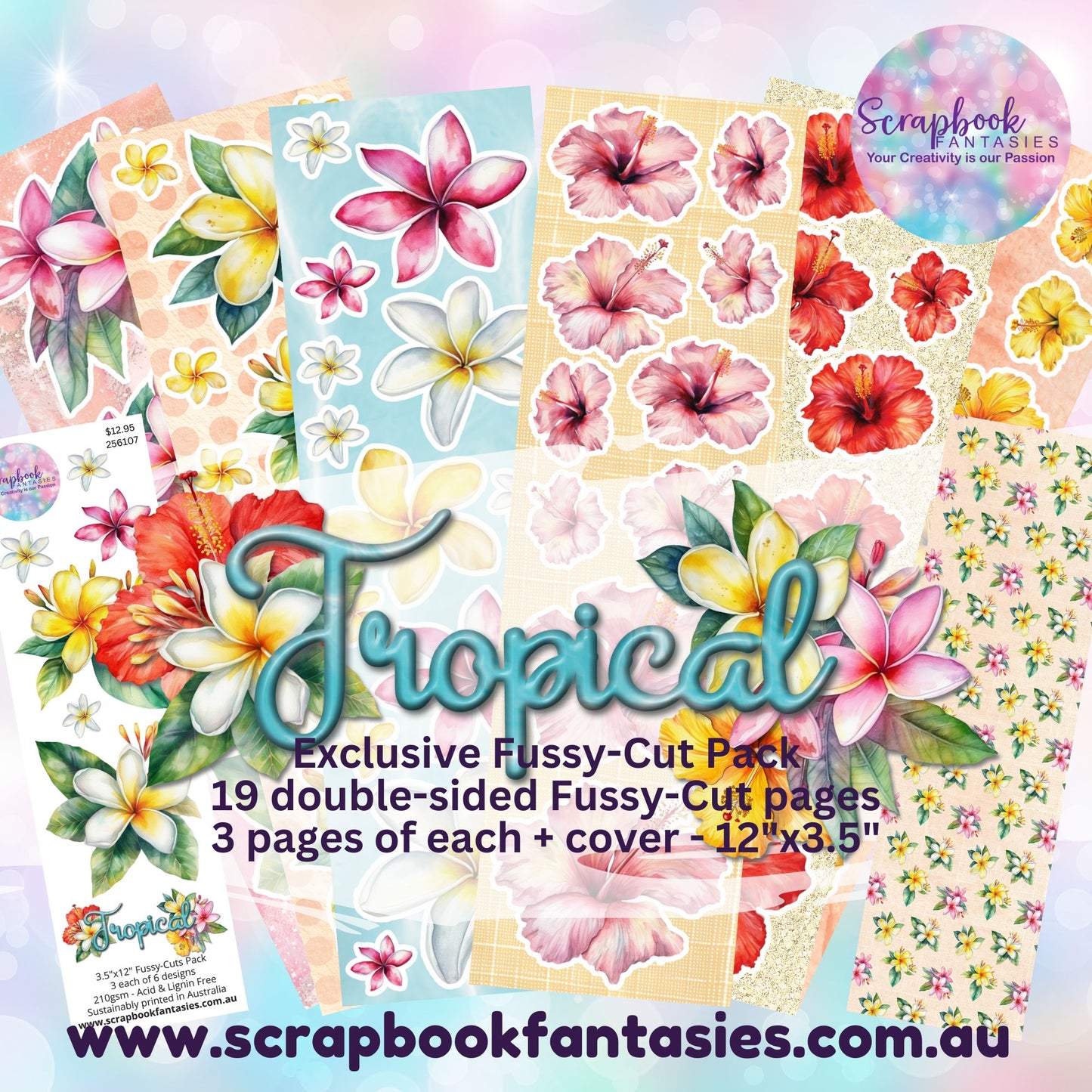 Tropical 12x3.5" Double-Sided Fussy-Cuts Pack - 19 pieces - 256107