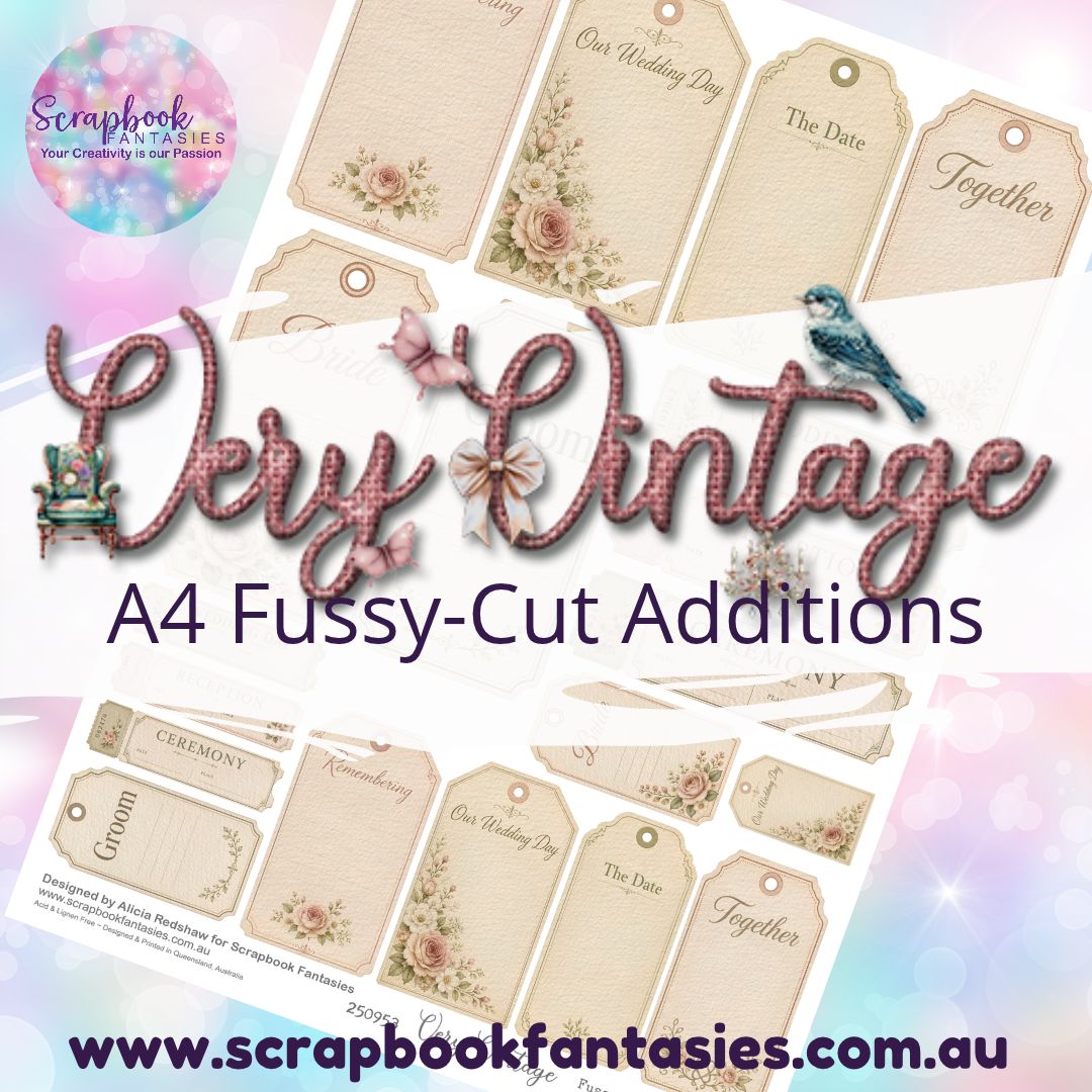 Very Vintage A4 Colour Fussy-Cut Additions - Tags and Tickets 250953
