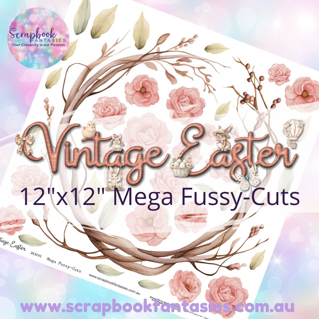 Vintage Easter 12"x12" Mega Fussy-Cuts Page - Stick Wreath 263091