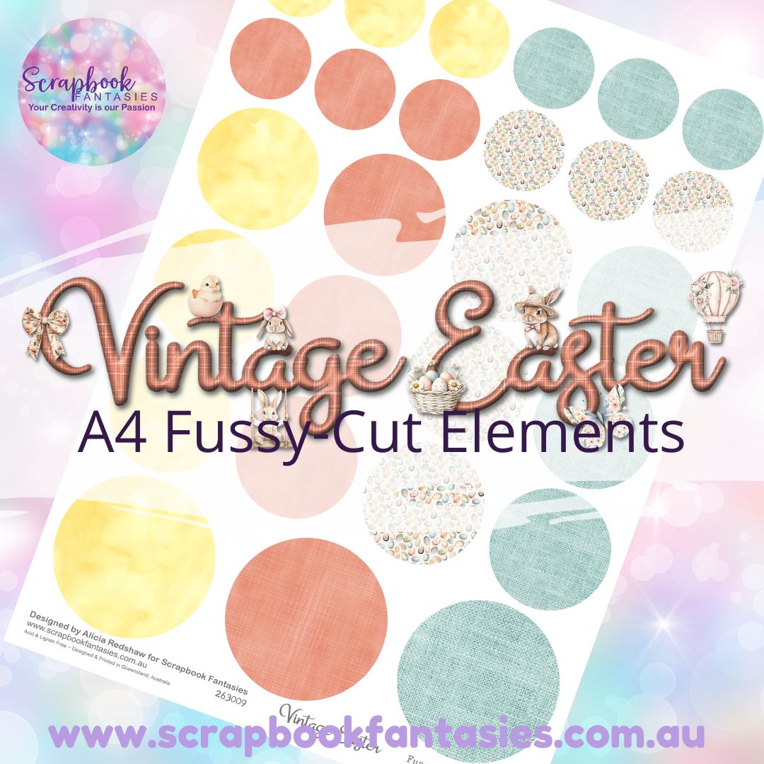 Vintage Easter A4 Colour Fussy-Cut Elements - Circles 2 263009
