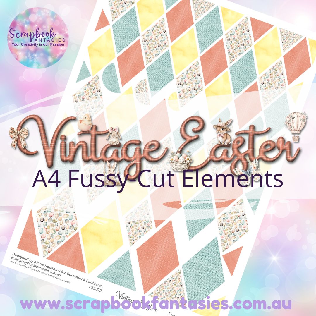 Vintage Easter A4 Colour Fussy-Cut Elements - Diamonds 2 263012