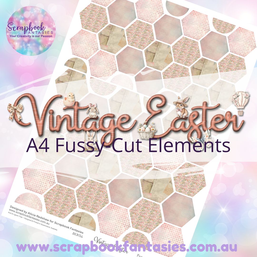 Vintage Easter A4 Colour Fussy-Cut Elements - Hexagons 1 263014