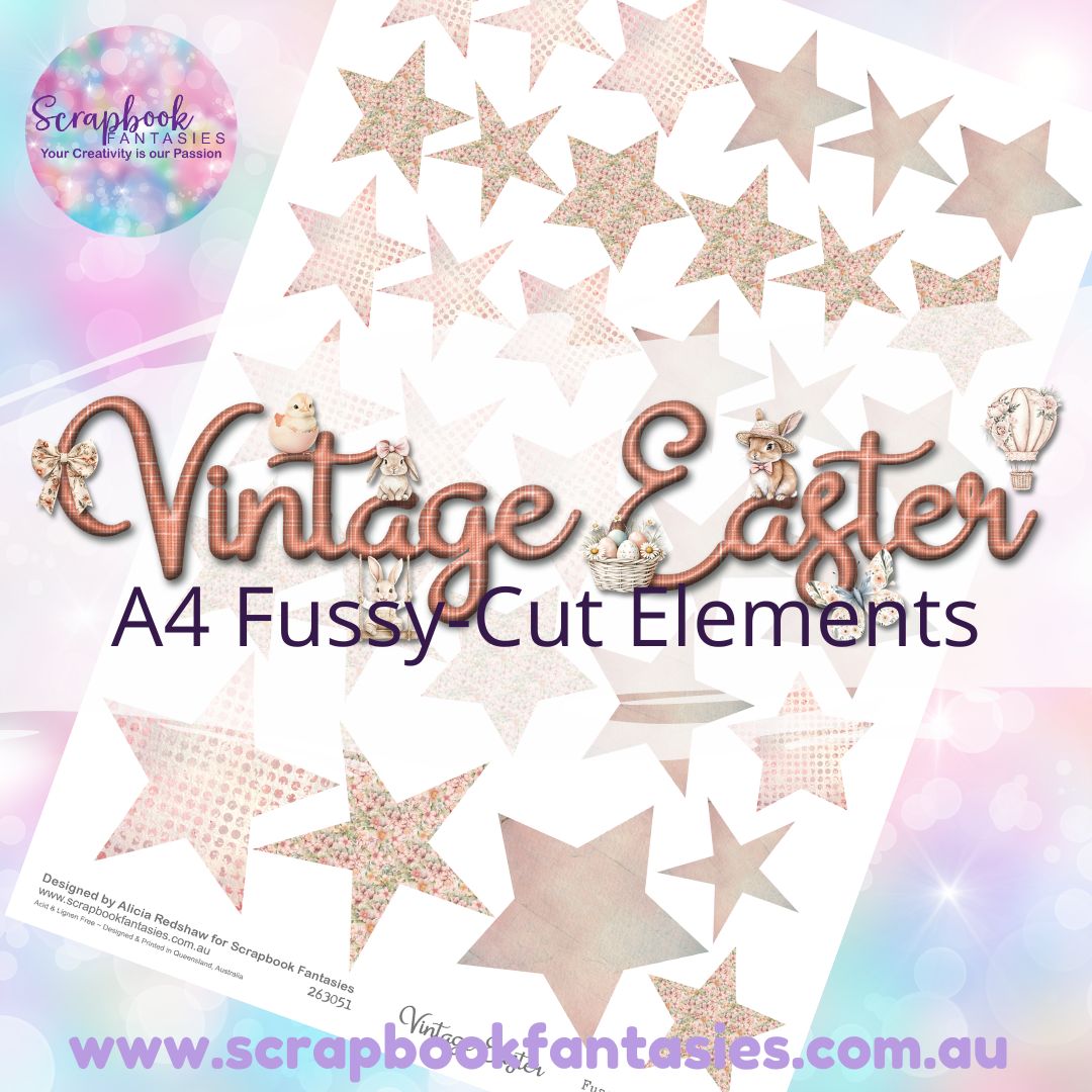 Vintage Easter A4 Colour Fussy-Cut Elements - Stars 2 263051