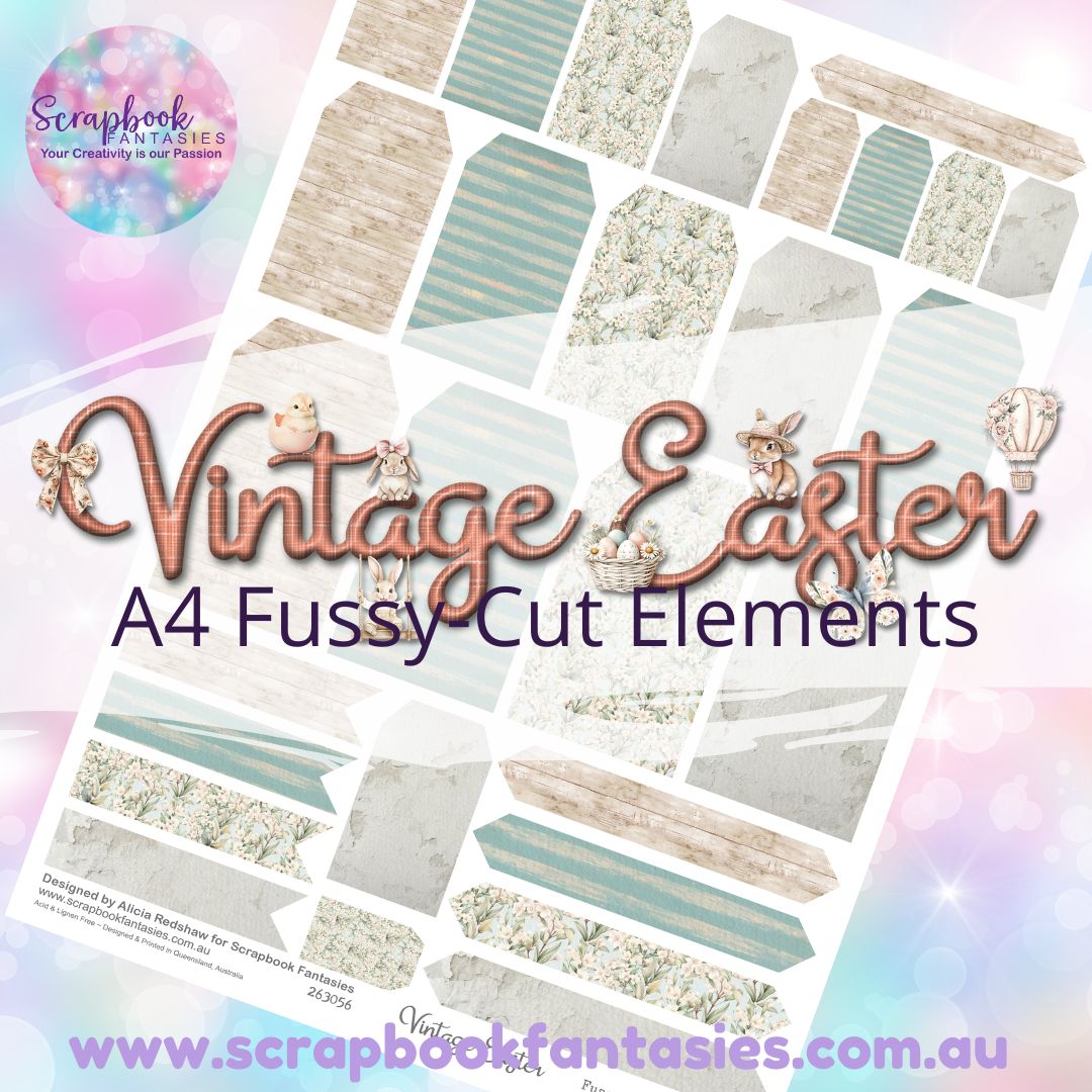 Vintage Easter A4 Colour Fussy-Cut Elements - Tags and Tabs 3 263056