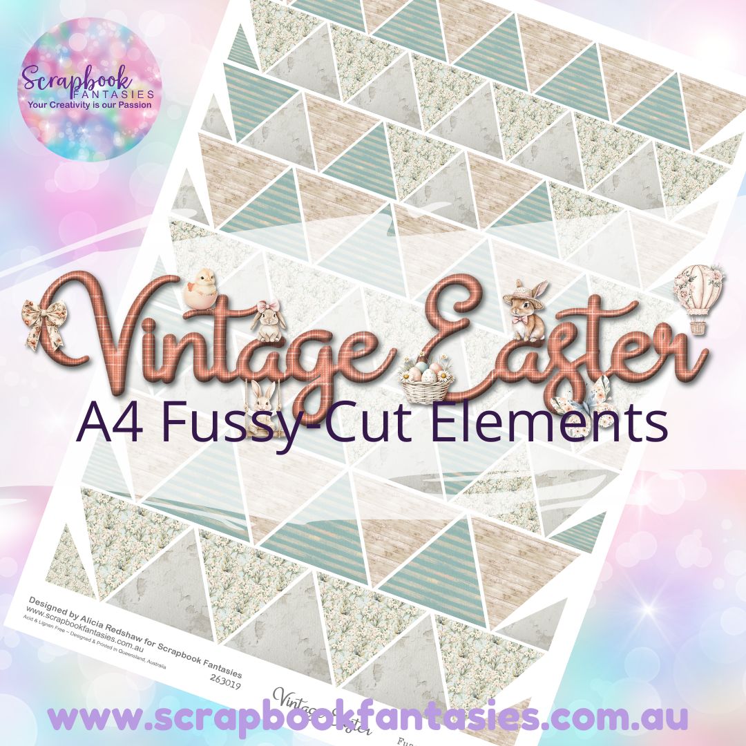 Vintage Easter A4 Colour Fussy-Cut Elements - Triangles 3 263019