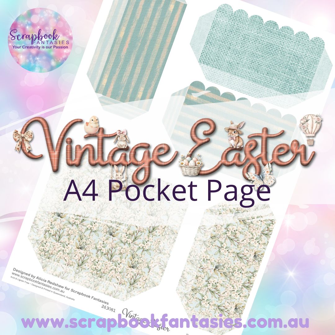 Vintage Easter A4 Colour Pocket Page - Rectangles and Square 4 263081