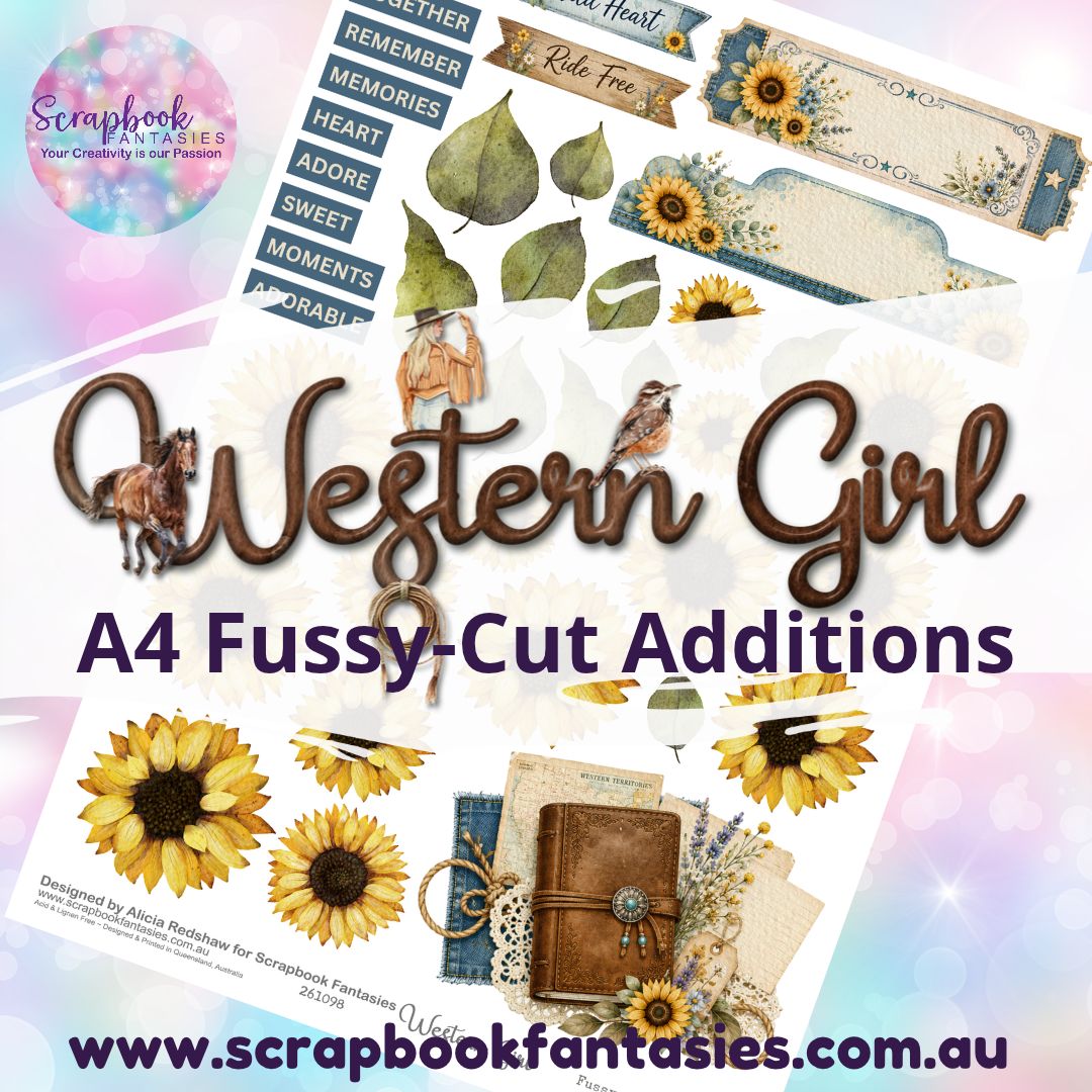 Western Girl A4 Colour Fussy-Cut Additions - Sunflowers and Ephemera 261098