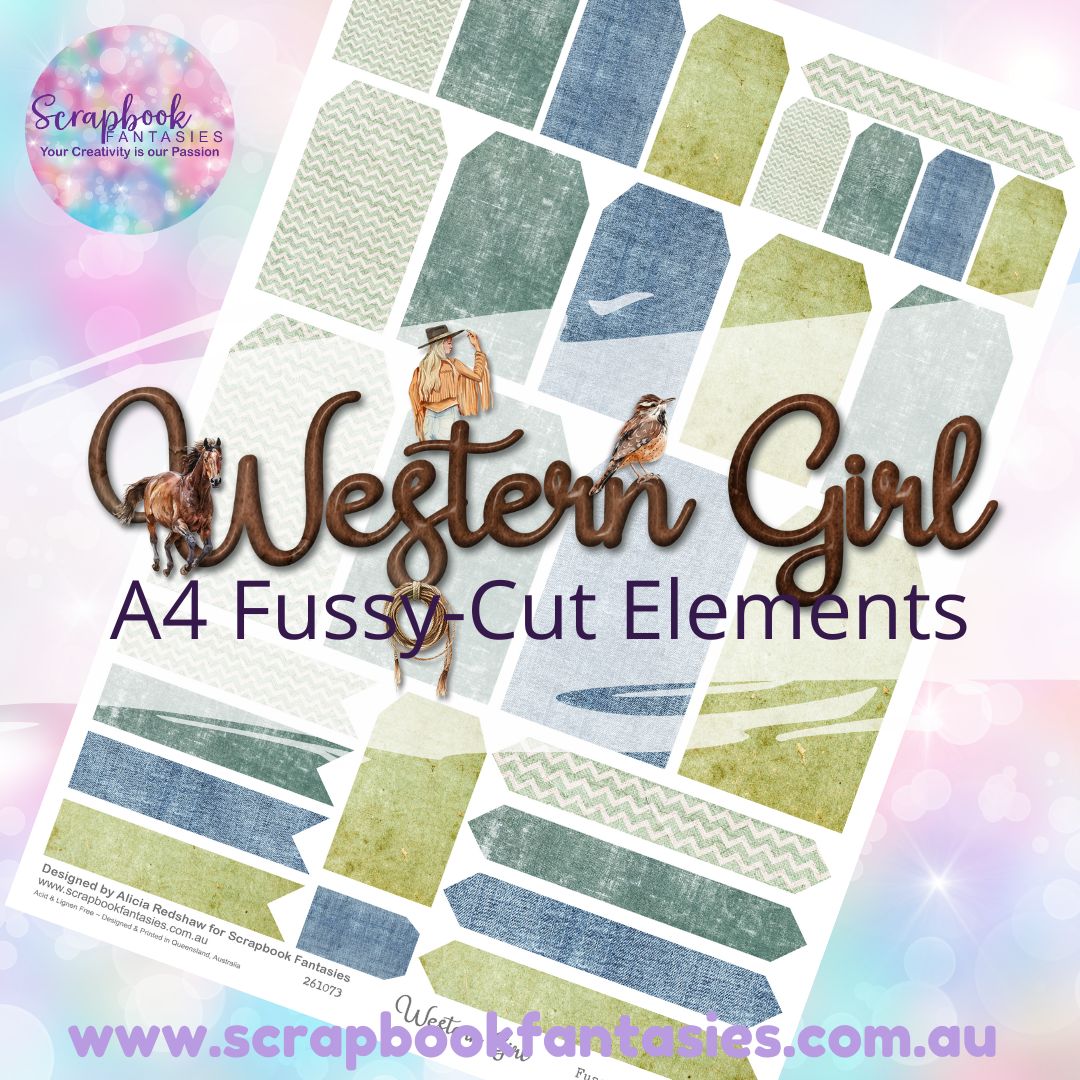 Western Girl A4 Colour Fussy-Cut Elements - Tags & Tabs 1 261073