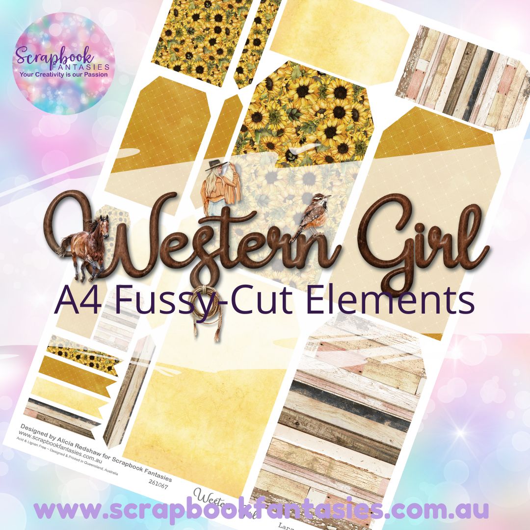 Western Girl A4 Colour Fussy-Cut Elements - Large Tags 2 261067