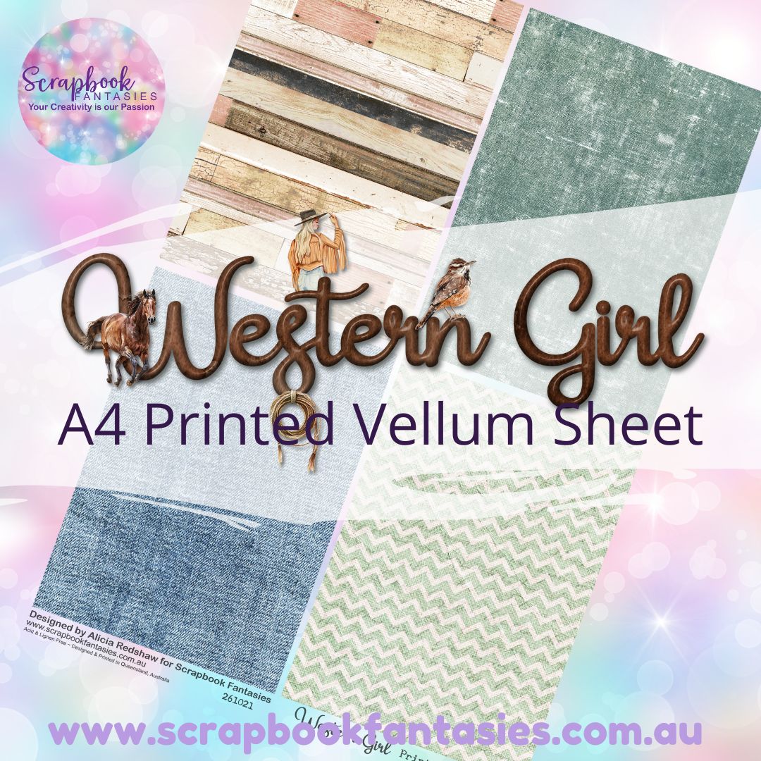 Western Girl A4 Printed Vellum Sheet - Quarters 2 261021