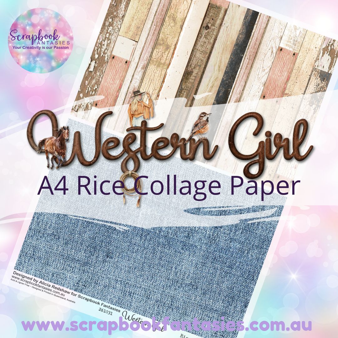 Western Girl A4 Collage Paper - Halves 6 261031