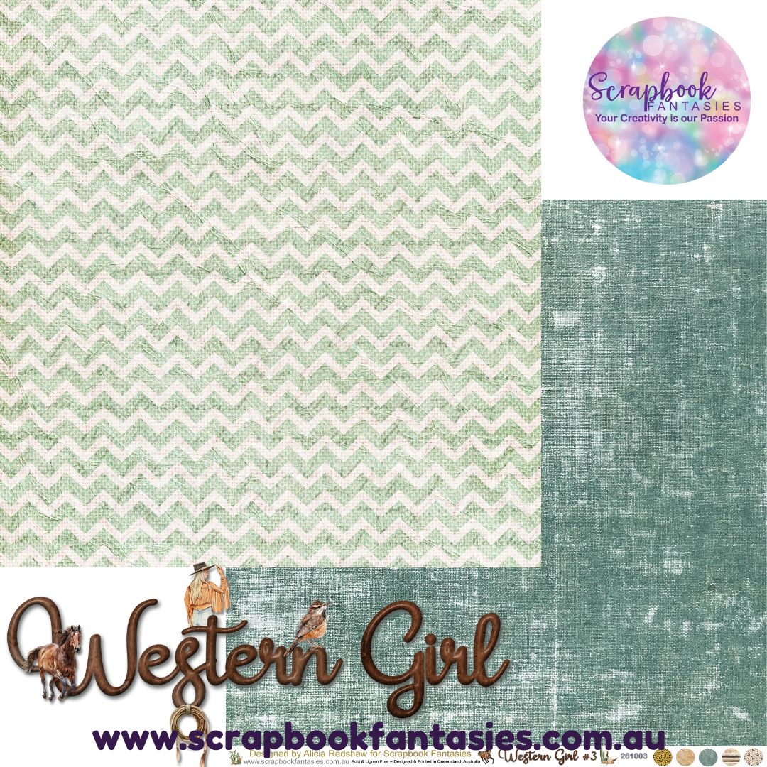 Western Girl 12x12 Double-Sided Patterned Paper 3 - 261003