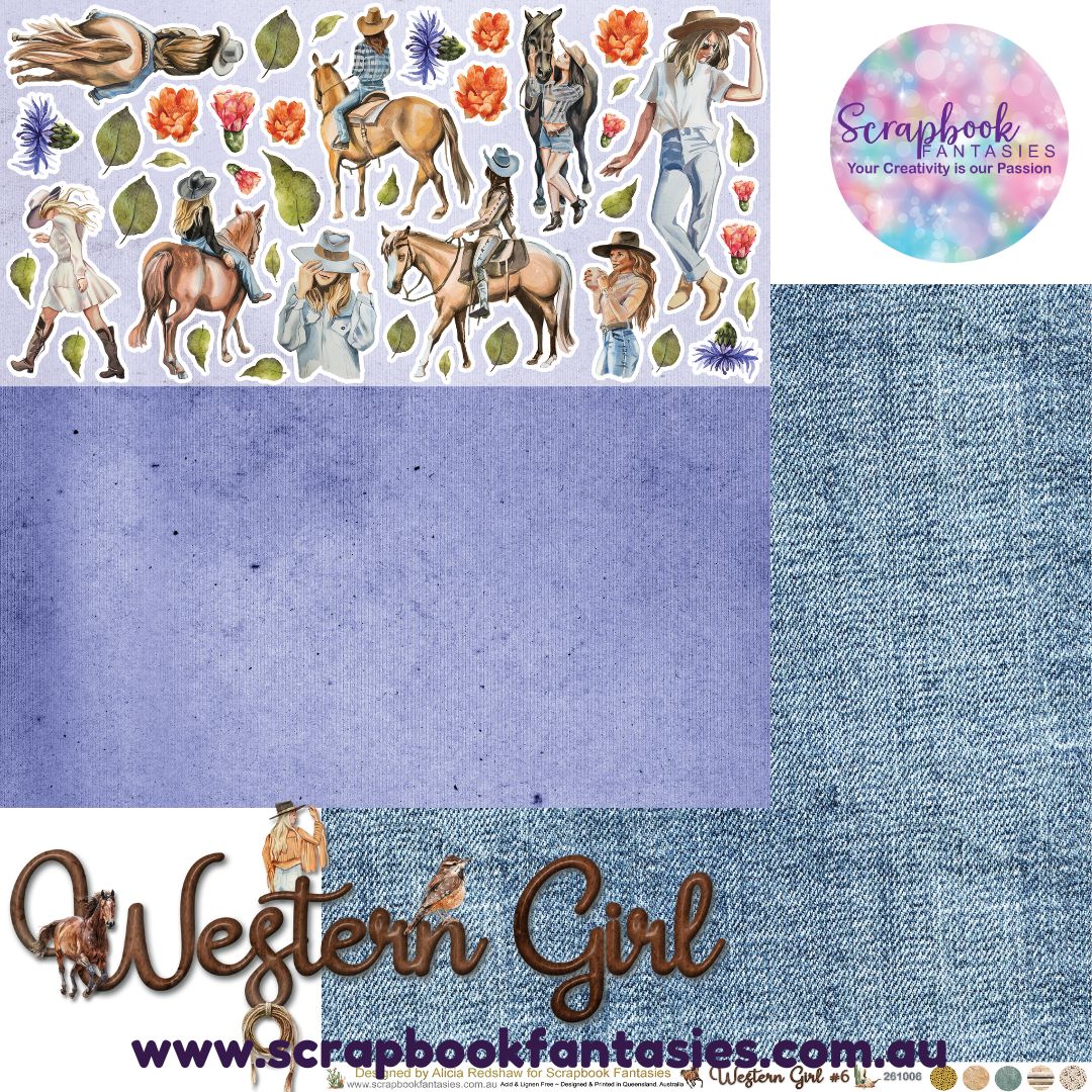 Western Girl 12x12 Double-Sided Patterned Paper 6 - 261006