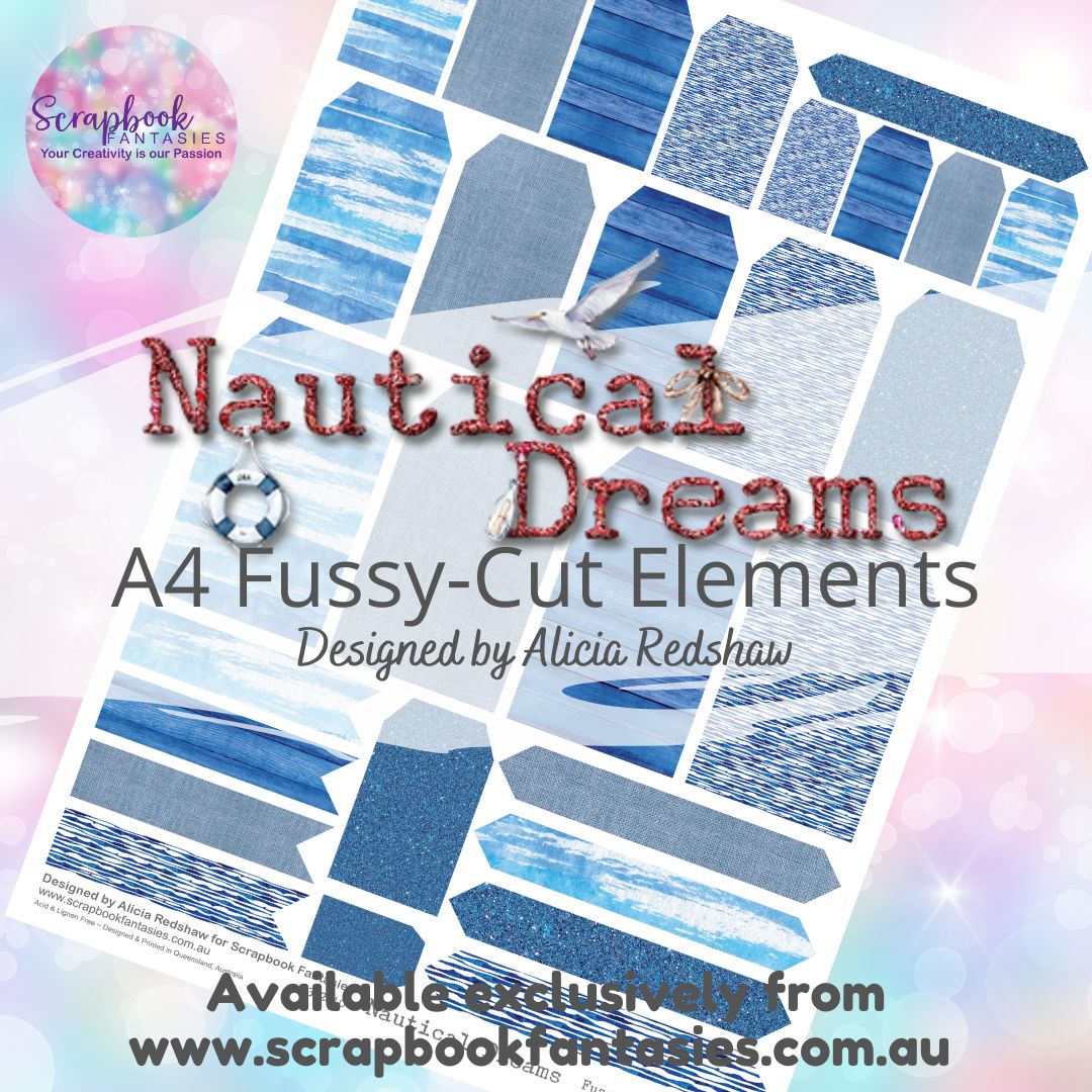 Nautical Dreams A4 Colour Fussy-Cut Elements - Blue Tags 342440