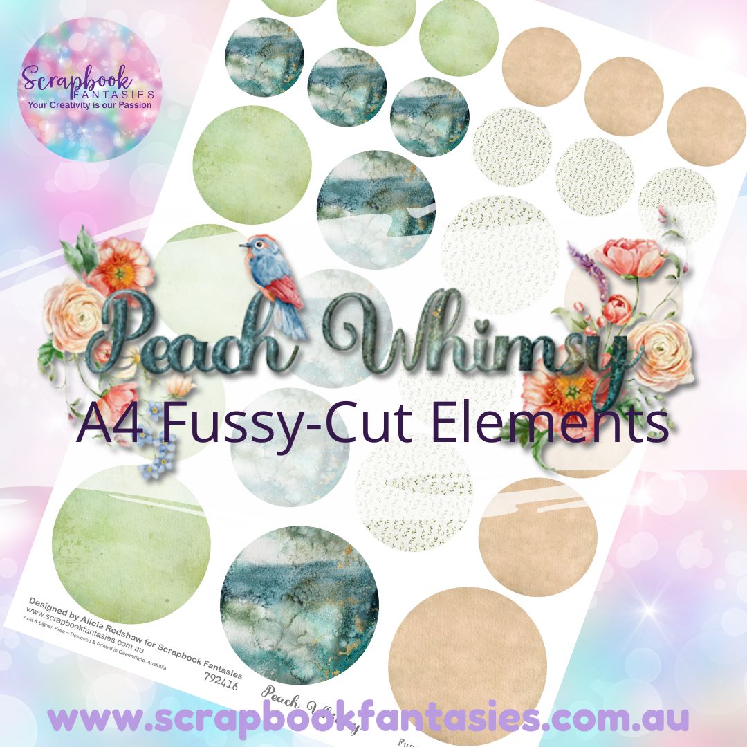 Peach Whimsy A4 Colour Fussy-Cut Elements - Circles 1 792416