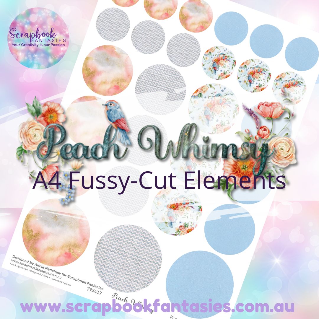 Peach Whimsy A4 Colour Fussy-Cut Elements - Circles 2 792417