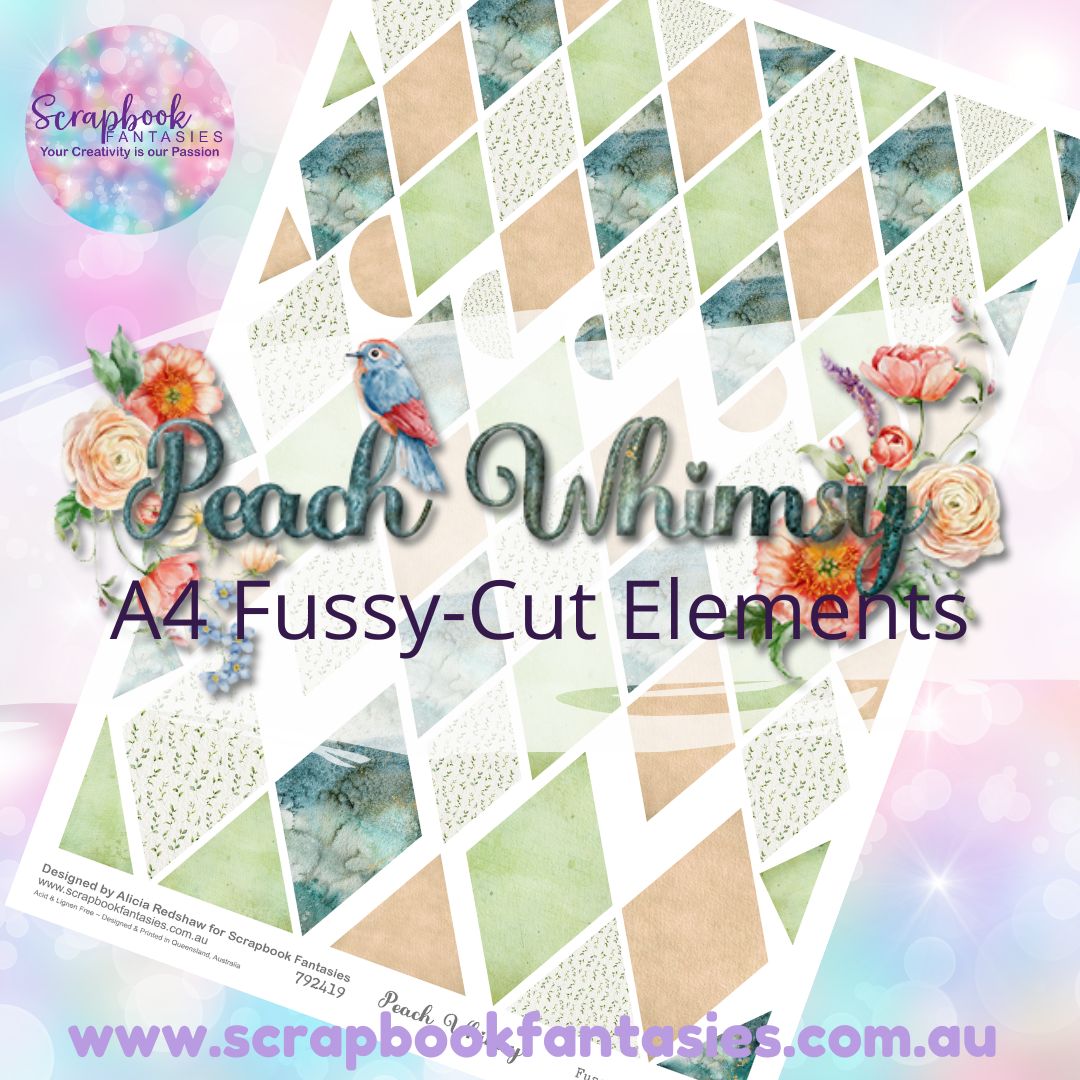 Peach Whimsy A4 Colour Fussy-Cut Elements - Diamonds 1 792419