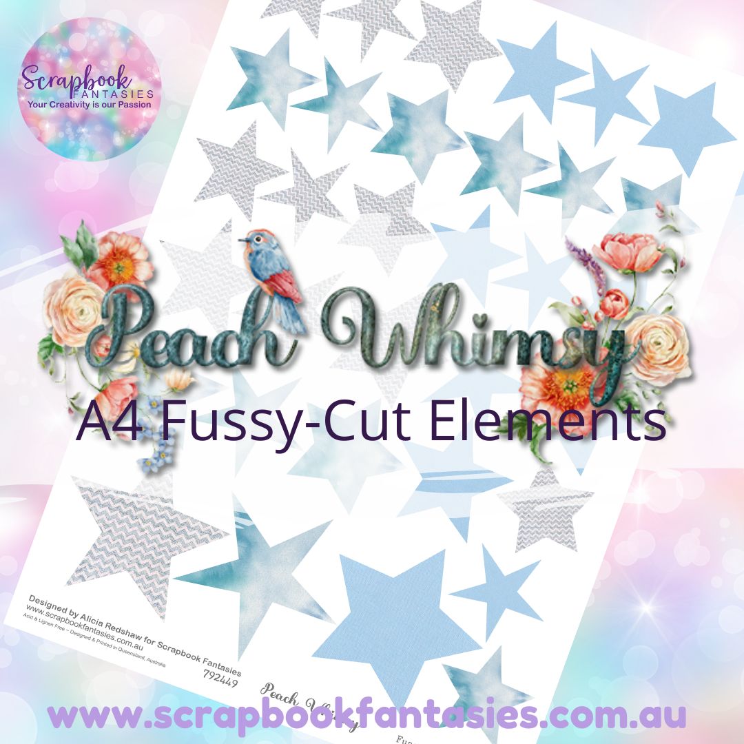 Peach Whimsy A4 Colour Fussy-Cut Elements - Stars 2 792449