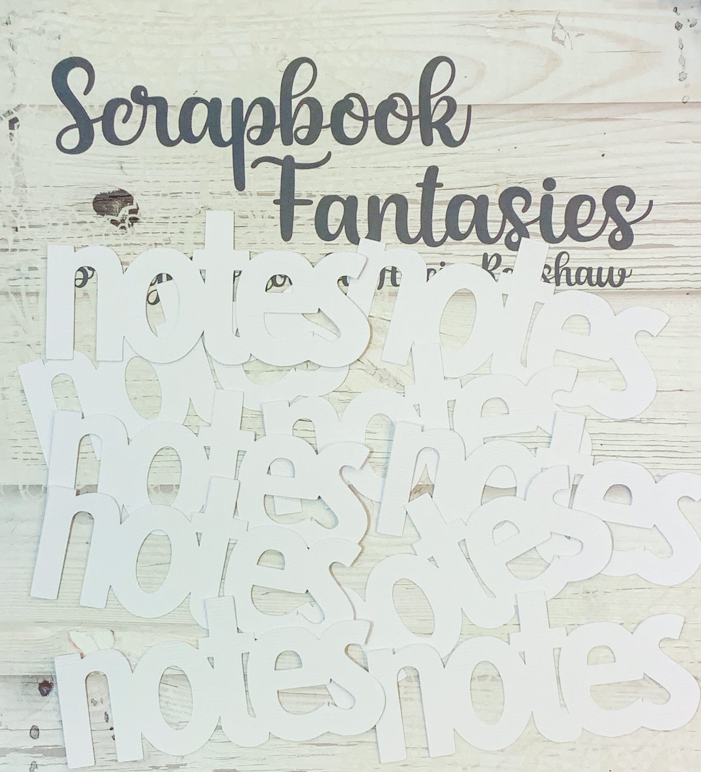 Springtime Tea Party Notes (10 pack) 3.75"x1.75" White Linen Cardstock Title-Cut - Designed by Alicia Redshaw Exclusively for Scrapbook Fantasies