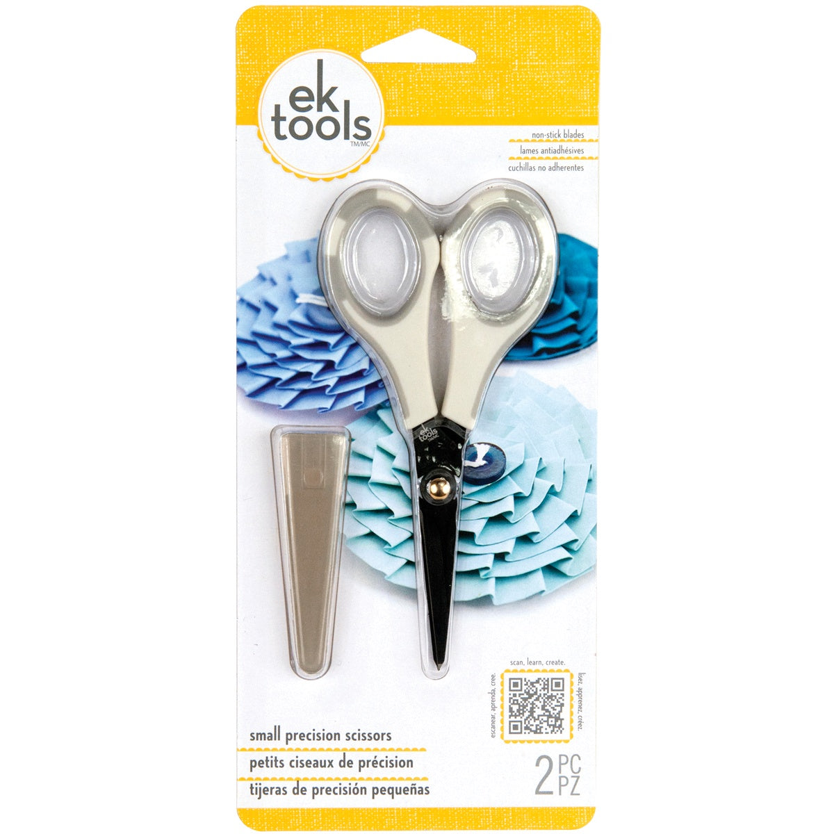 EK Success Tools Non-Stick Small Precision Scissors with Safety Cover 54-00049