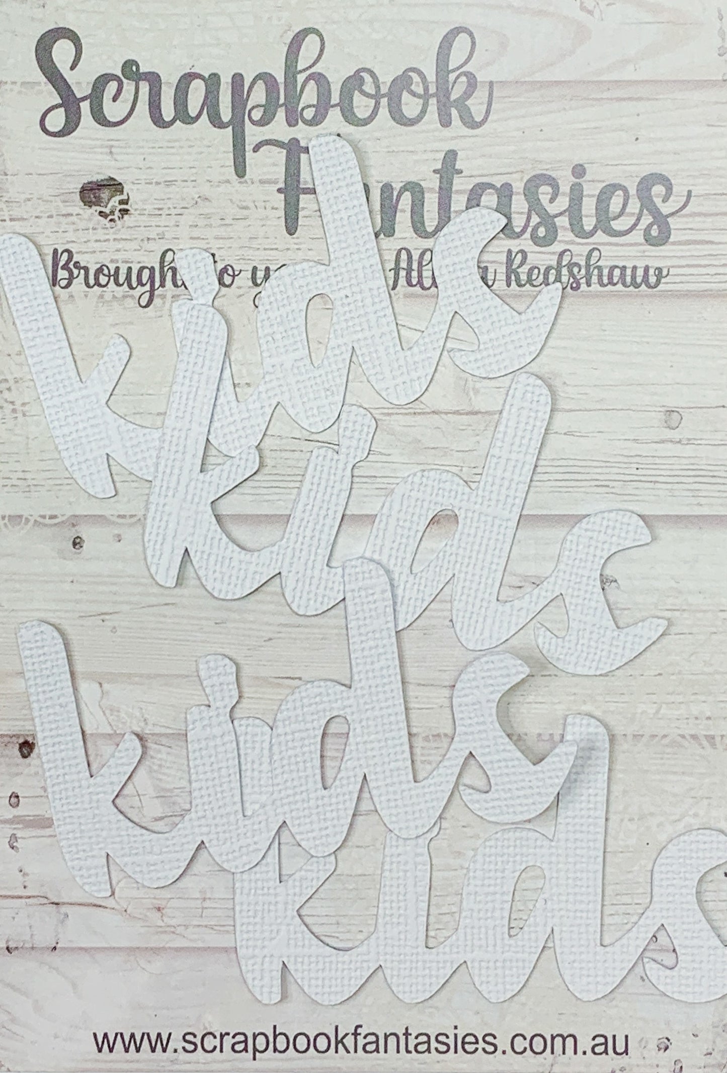 Family is Everything - Kids 2.5"x1.5" White Linen Cardstock Title-Cuts (4 pack) - Designed by Alicia Redshaw