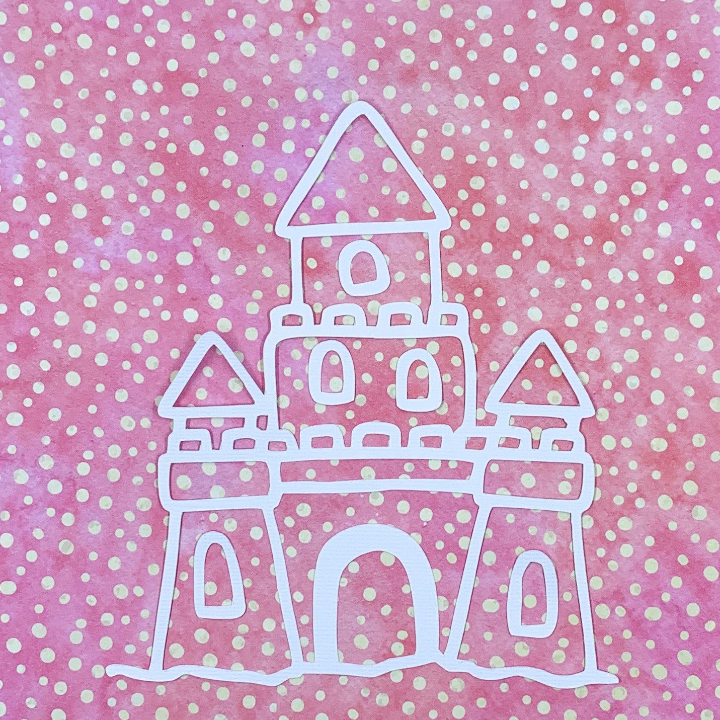 Tropicana - Sandcastle (medium) 5.75"x5" White Linen Cardstock Picture-Cut - Designed by Alicia Redshaw