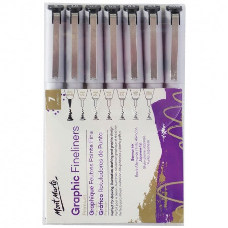 Mont Marte Premium Graphic Fineliners Set (7 pieces) MMPM0025