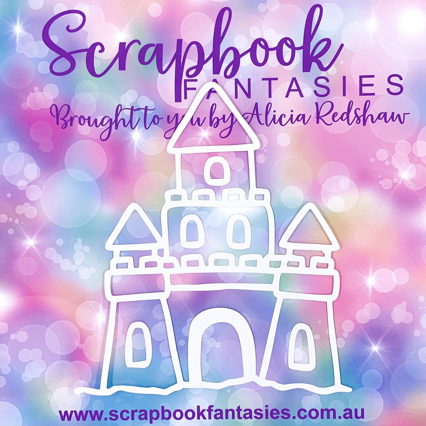 Tropicana - Sandcastle (large) 7.5"x8.25" White Linen Cardstock Picture-Cut - Designed by Alicia Redshaw