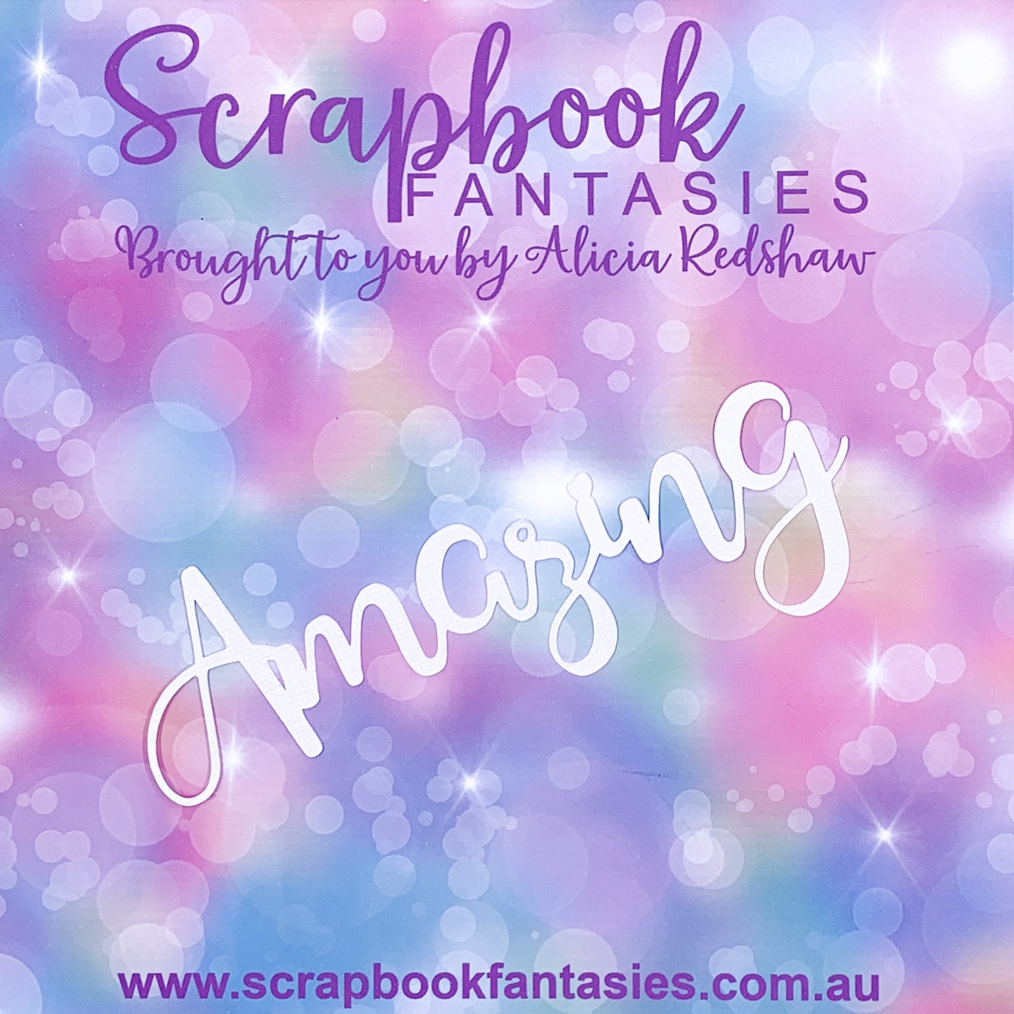 Beautiful Family - Amazing (script) 6"x2" White Linen Cardstock Title-Cut - Designed by Alicia Redshaw