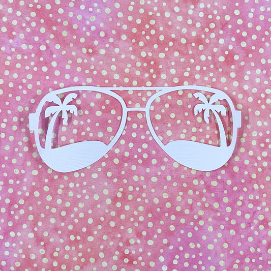 Tropicana - Tropical Sunnies 5.75"x2.25" White Linen Cardstock Picture-Cut - Designed by Alicia Redshaw