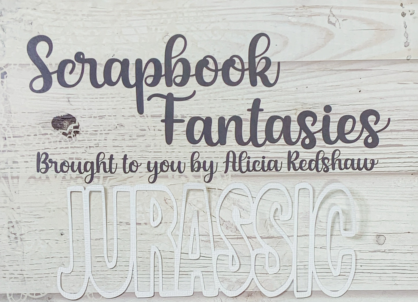 DinoWorld - Jurassic (small) 2.25"x5.75" White Linen Cardstock Title-Cut - Designed by Alicia Redshaw