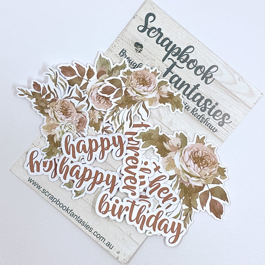 Colour-Cuts Minis - Rustic Florals & Words (14 pieces) Designed by Alicia Redshaw