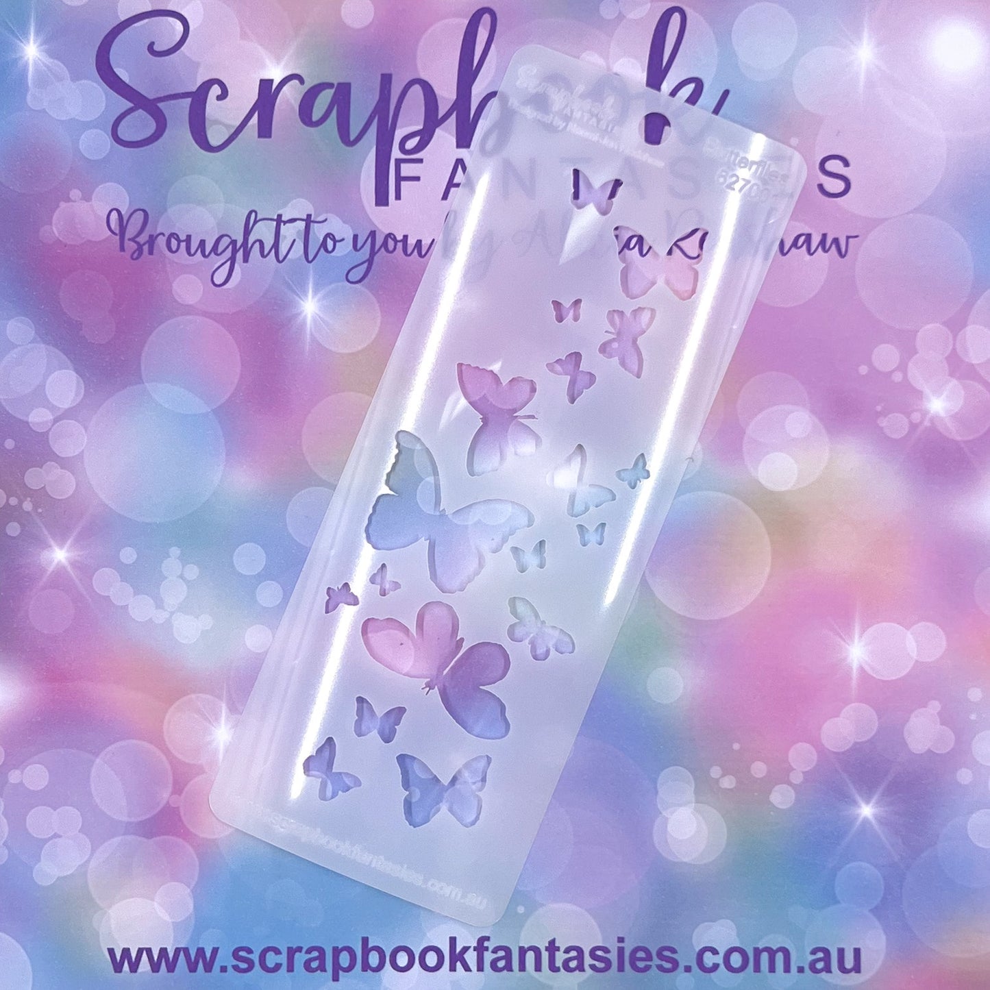 Scrapbook Fantasies Mini Border Stencil Template Mask - 2.25”x5.5” - Butterflies 627001