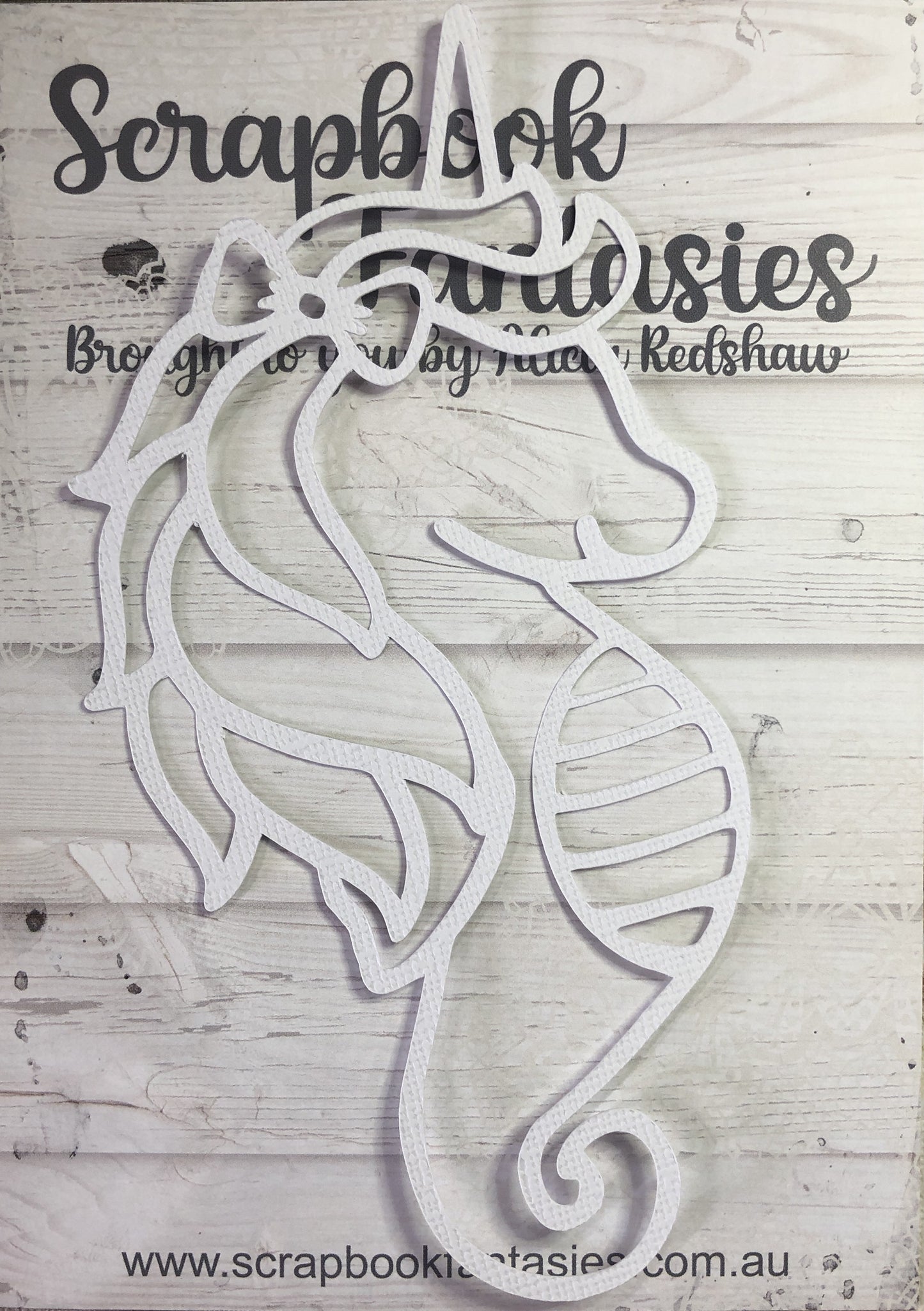 Sea-A-Corn 3.5"x 6.5" White Linen Cardstock Picture-Cut - Designed by Alicia Redshaw