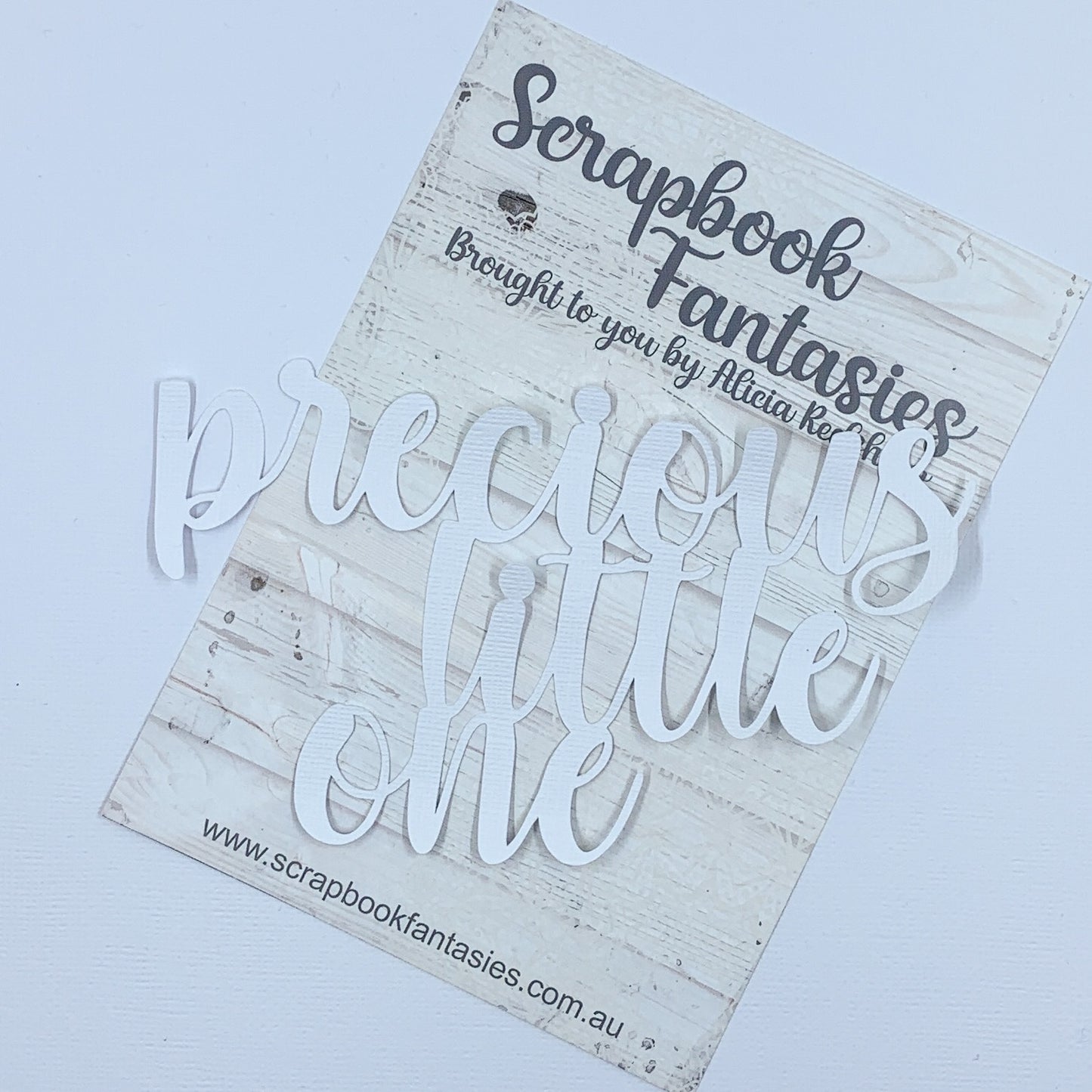 Tutu-Cute - precious little one 3.25"x5.75" White Linen Cardstock Title-Cut - Designed by Alicia Redshaw