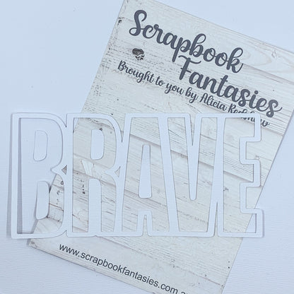 Runaway Princess - Brave (open) 2.75"x5.75" White Linen Cardstock Title-Cut - Designed by Alicia Redshaw
