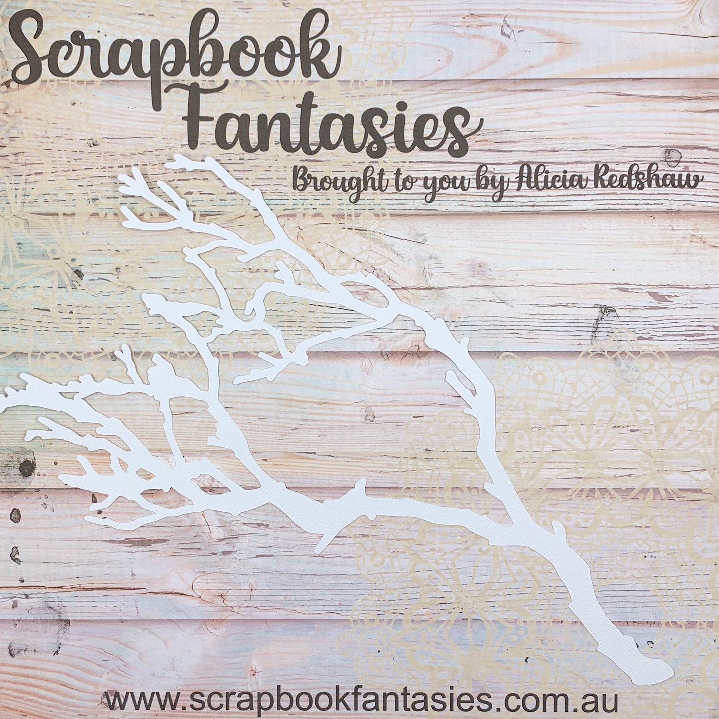 Runaway Princess - Tree or Branch (large) 11.75"x6.25" White Linen Cardstock Picture-Cuts - Designed by Alicia Redshaw