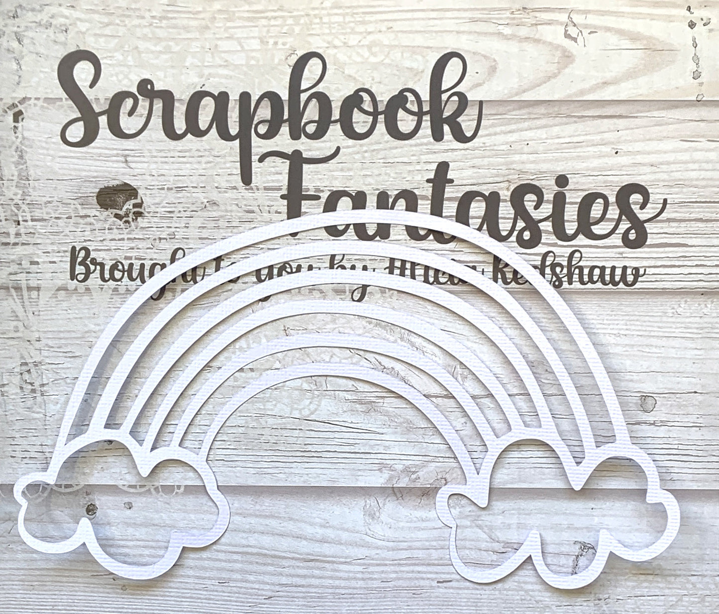 Rainbow (medium) 7.5"x4.5" White Linen Cardstock Picture-Cut - Designed by Alicia Redshaw