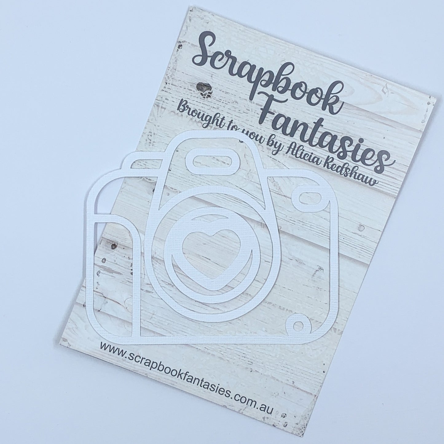 Devoted to Denim - Camera (medium) 3.75"x4.5" White Linen Cardstock Picture-Cut - Designed by Alicia Redshaw